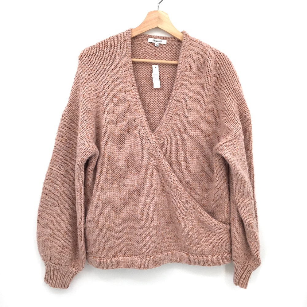 NEW Beresford Wrap-Front Pullover Sweater peach